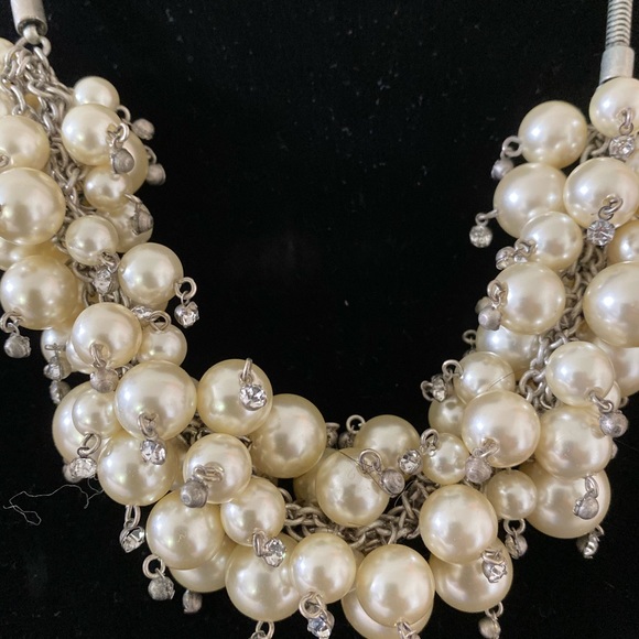 JCrew Pearl Cluster with Cubic Zirconia Necklace - Picture 2 of 6